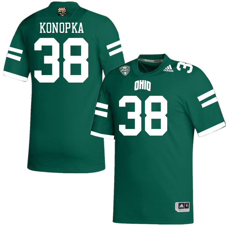 Ohio Bobcats #38 Dominic Konopka College Football Jerseys Stitched-Green